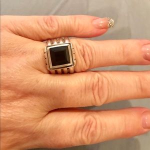 Heavy sterling silver with Smokey quartz ring